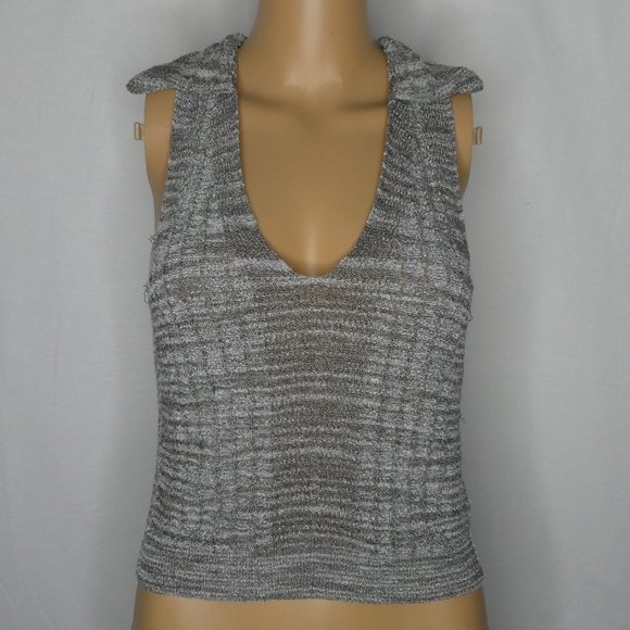 Free People Dots & Dashes Sweater Tank Plunge Neck - Picture 2 of 9